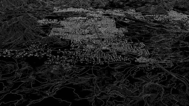 3D looped animation of city - Sedona Arizona, USA