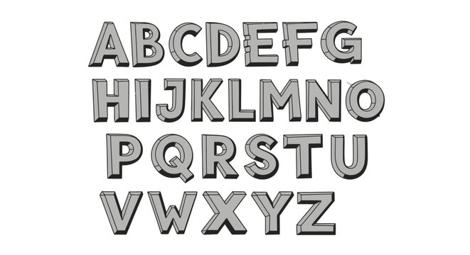 Alphabet Letters Set - Bold Geometric Font Design