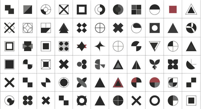 Geometric Shapes, Icons, Symbols, Abstract Art, Graphic Design