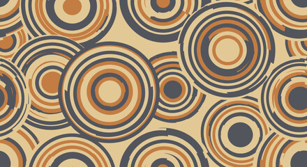Fototapeta premium Retro Circles Pattern: Abstract Geometric Seamless Background