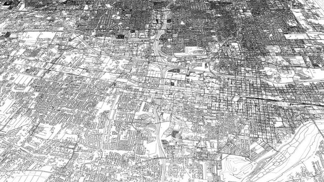 3D looped animation of city - Albuquerque New Mexico, USA