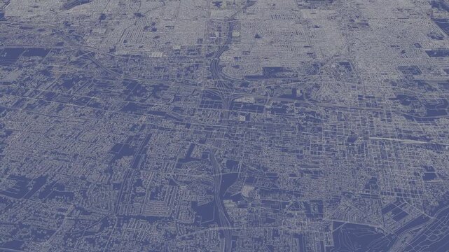 3D looped animation of city - Albuquerque New Mexico, USA