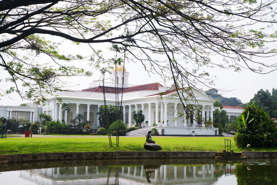 The Presidential Palace in Bogor, Indonesia, is Surrounded by Tropical Gardens