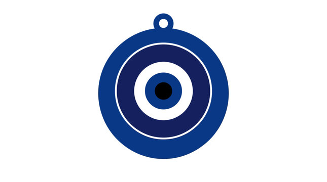 Blue evil eye protection symbol pendant.