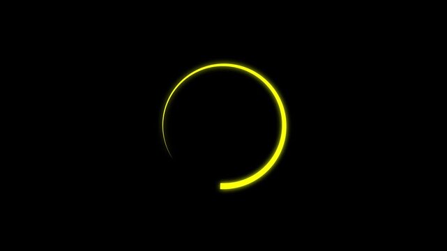 Animation of a loading spinning load wheel. Waiting for download. White circle on a black isolated background.loading wheel oval graphic animation . circle on a black isolated background.4k