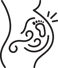 Fototapeta premium Maternity icons pregnancy symbol baby foot in womb prenatal care concept