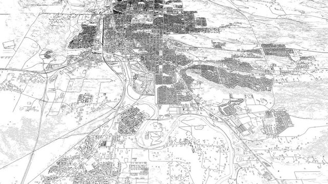 3D looped animation of city - Casper Wyoming, USA