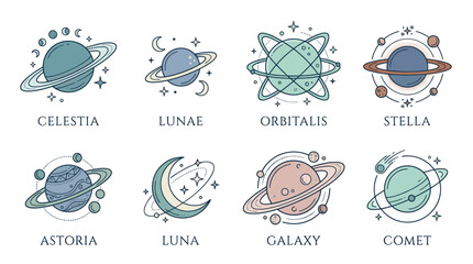 Cosmic Planets & Celestial Bodies Collection © din