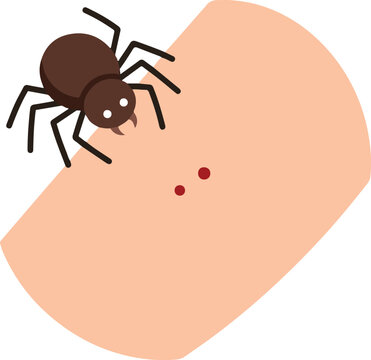 Tick bite on human skin vector illustration showing a parasitic insect attached to skin with bite marks, healthcare and disease prevention concept.