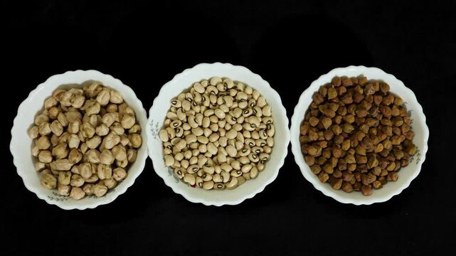 nutritious plant based food assortment showcasing beans peanuts and roasted gram