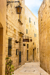 Obraz premium Malta, old castle Mdina cathedral city.