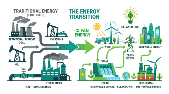 Energy Transition: From Fossil Fuels to Clean Renewable Energy Sources for a Sustainable Future