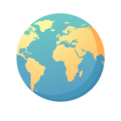 Obraz premium Flat design Earth globe illustration