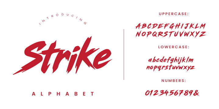 Strike Aggressive Dry Brush Font Alphabet For Sports Branding And Powerful Headline Graphic Design