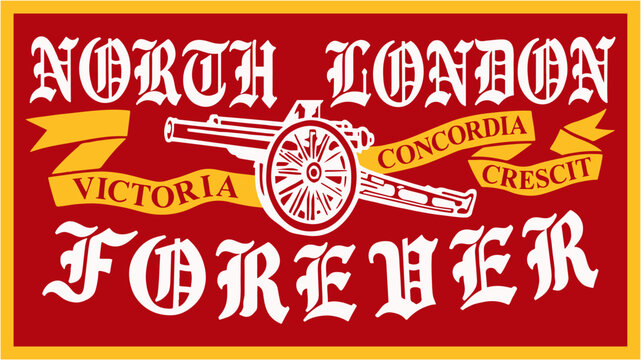 north london arsenal football flag gunner canon design