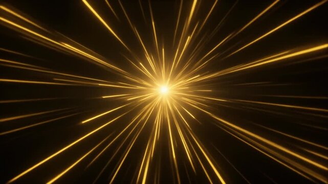 Golden Hyper Speed Light Streaks Motion Graphic Background