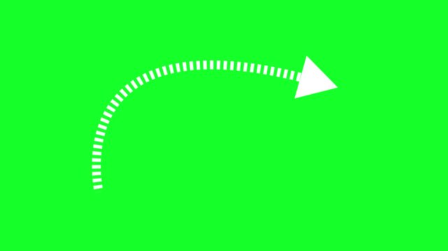 4K HD Green Screen White Arrow Animation | Dynamic Motion Graphics for Video Editing