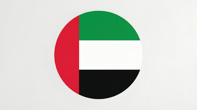 A circular emblem displaying the official national colors of the United Arab Emirates represents patriotism and pride during cultural celebrations while honoring the heritage of this Middle