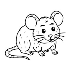 Obraz premium Cute Mouse Line Art Illustration