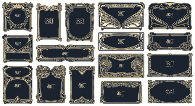 Art Nouveau Frames: Vintage Decorative Borders for Design Projects