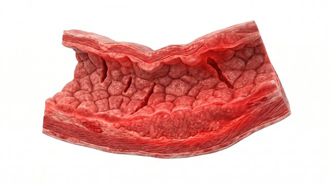 3D Cross-Section of Transmural Inflammation and Cobblestone Mucosa in Crohn's Disease