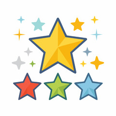 Obraz premium Collection of Colorful Stars and Sparkles