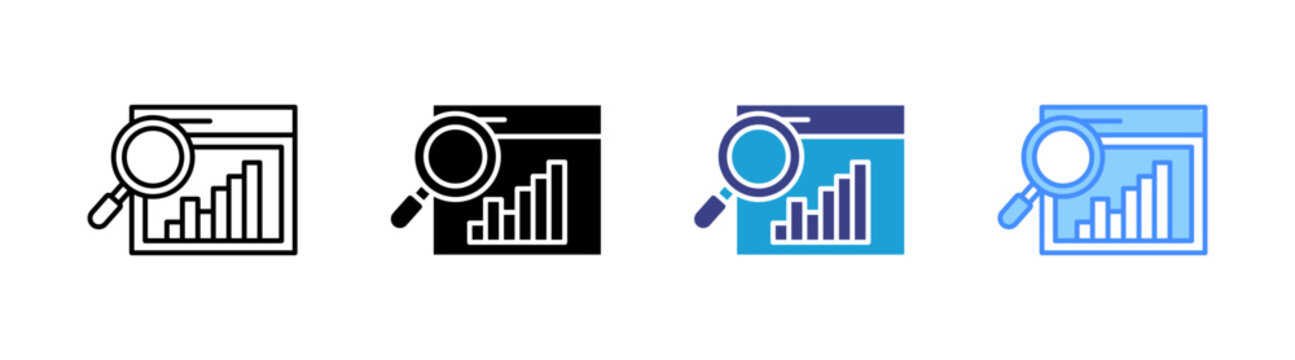 Seo icon set multiple style collection