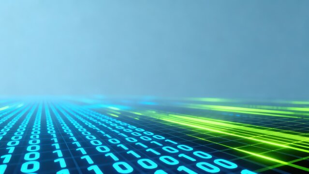 Digital binary code and light beams