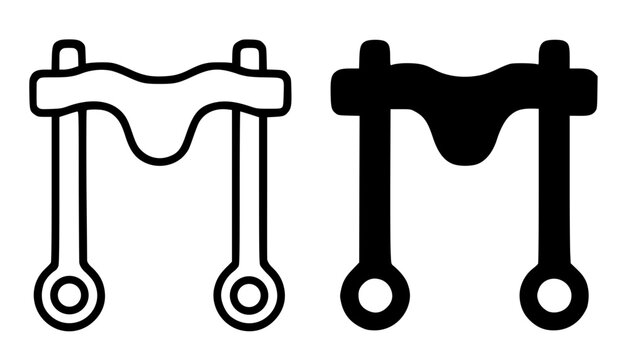 Yoke illustration, minimalist outline and silhouette icon