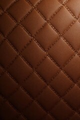 Fototapeta premium Close-up, textured brown leather upholstery seamless pattern, realistic, vector