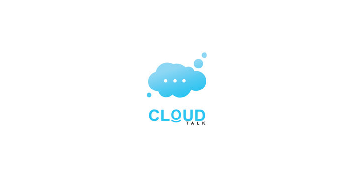 Creative cloud and talk logo design combination , premium vector