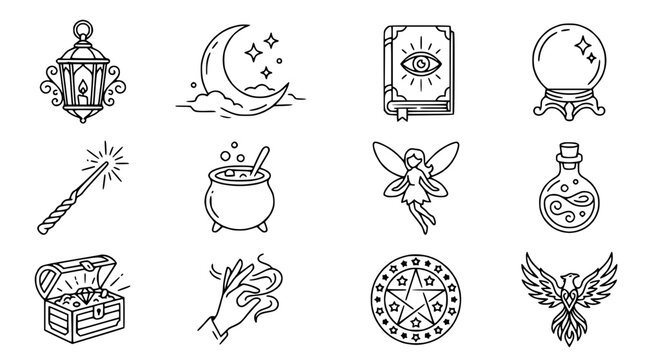 Mystical Icons Collection: Magic, Fantasy, and Esoteric Symbols