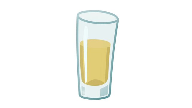 2D Animated Beverage Glass with Refreshing Drink for Food Theme