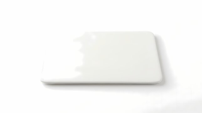 Blank white square coaster mockup isolated on white background