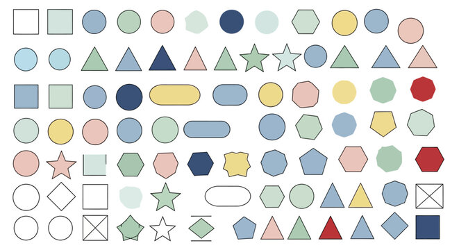 Colorful Geometric Shapes Pattern, Background, Graphic Design Elements