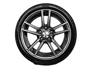 Obraz premium Realistic Alloy Wheel Isolated On White Transparent Background
