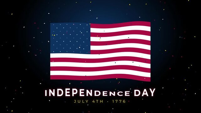 Animation of s Waving American Flag Against a Starry Night Sky - A Patriotic Visual for July 4th Celebrations