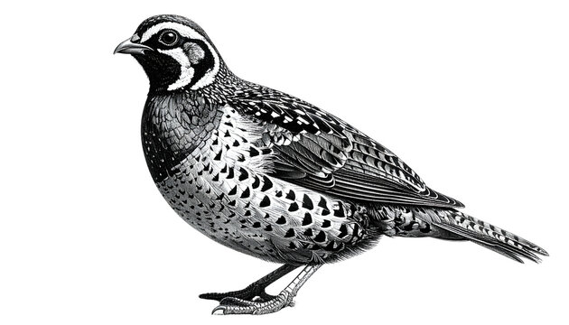 Quail Bird Illustration Isolated On White Background Wildlife