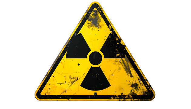 Radioactive Hazard Warning Symbol Yellow Black Grunge Isolated Transparent PNG