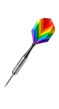 Rainbow Dart Isolated on White Realistic Photo Sport Game Hobby