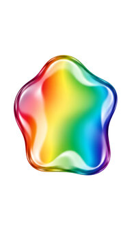 Rainbow Star Bubble Abstract Shape Isolated Transparent Background