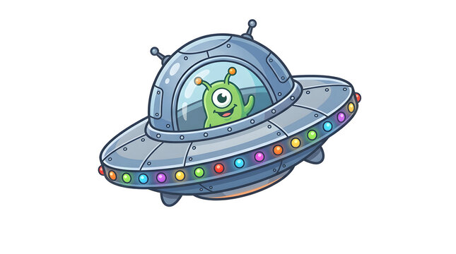 Cartoon UFO vector illustration