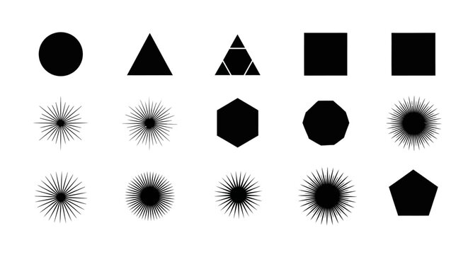 Geometric Shapes and Abstract Starburst Patterns