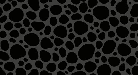 Obraz premium Abstract Organic Shapes Pattern, Black and Grey, Seamless Texture