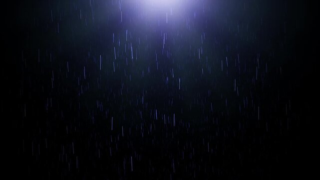 An animation of rain falling with light shining from above