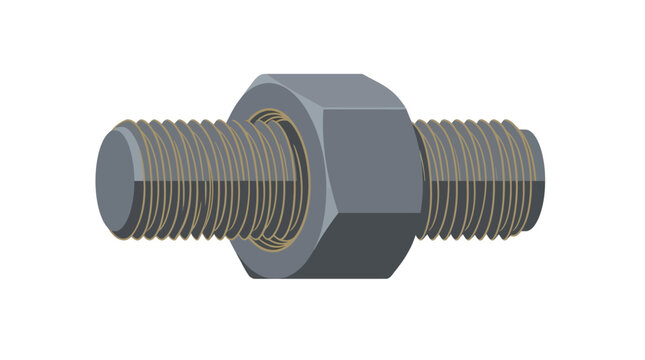 Detailed view of a metal bolt.