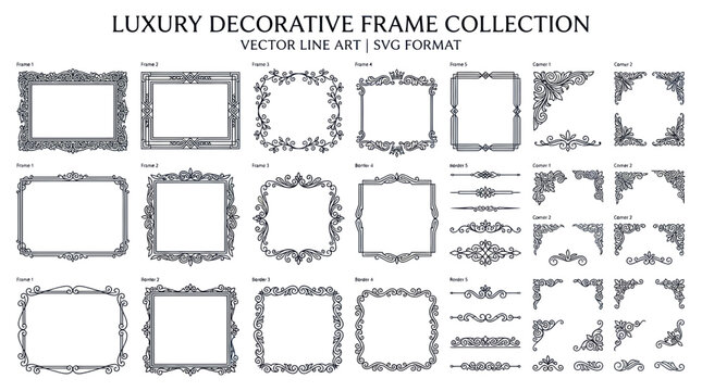 Luxury Decorative Vector Frames Collection - Ornate Borders & Corner Elements