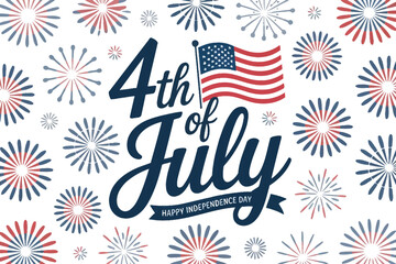 Obraz premium 4th of july celebration banner with patriotic red white
