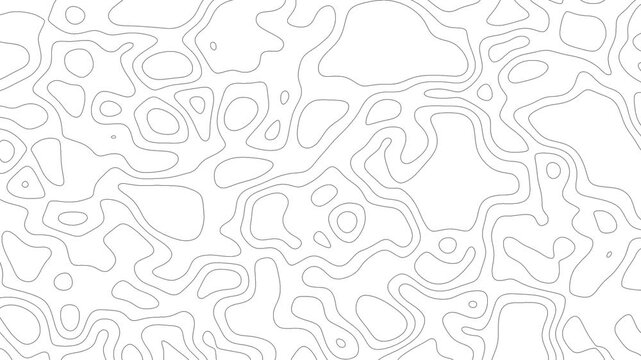 Seamless looped Abstract animated wavy line motion graphic background.
Abstract flowing topographic contour lines on black background. Topographic map contour lines like abstract backdrop.