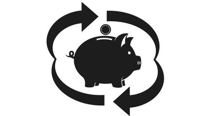 Black Piggy Bank with Arrows. © Feliwar